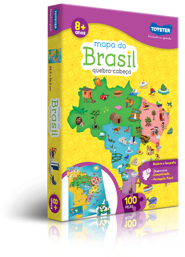 Quebra-Cabeça - Mapa do Brasil - 100 peças - Toyster