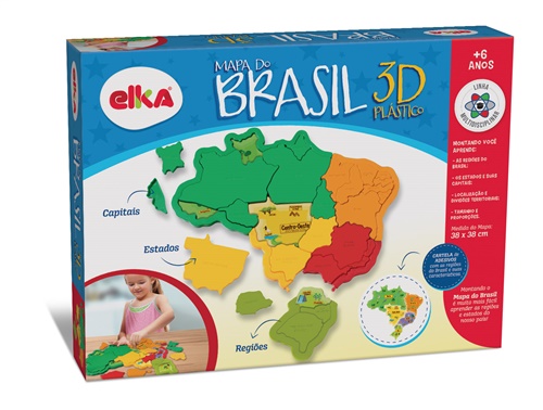 Quebra-Cabeça Mapa do Brasil 3D - Elka