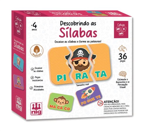 Be a Bá Descobrindo as Sílabas 36 Peças - Nig Brinquedos