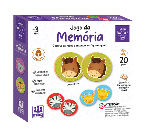 Be a Bá Jogo da Memória 20 Peças - Nig Brinquedos