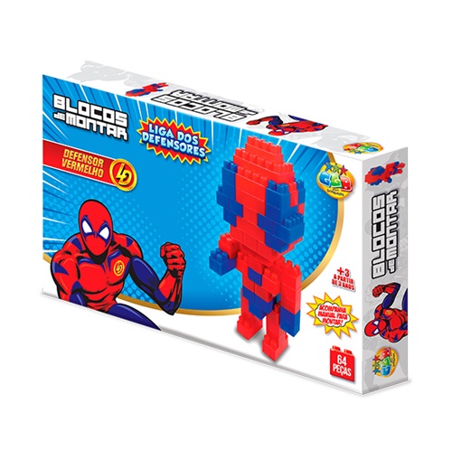 Blocos de Montar - Defensor Vermelho - GGB Brinquedos