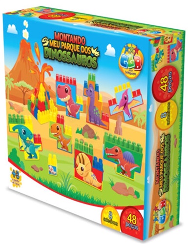 Blocos de Montar - Montando Meu Parque Dos Dinossauros - GGB Brinquedos