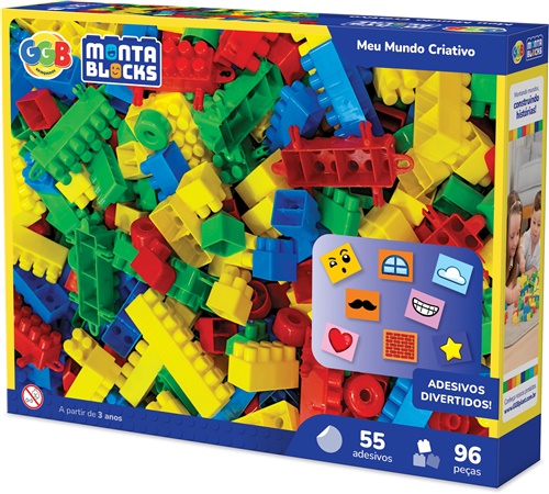 Bloquinhos Meu Mundo Criativo 96 Peças - GGB Brinquedos