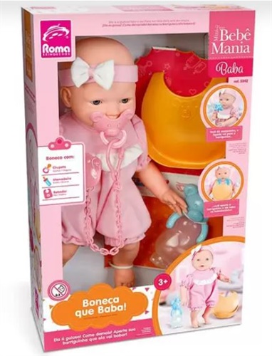 Boneca New Mini Bebê Mania Baba - Roma