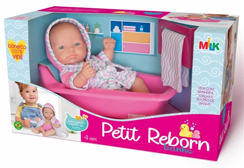 Boneca Petit Reborn Banho - Milk