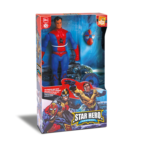 Boneco Articulado Star Hero Azul - Bee Toys