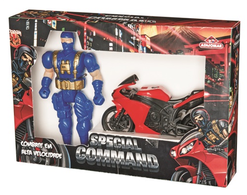 Boneco e Moto Special Command - Adijomar