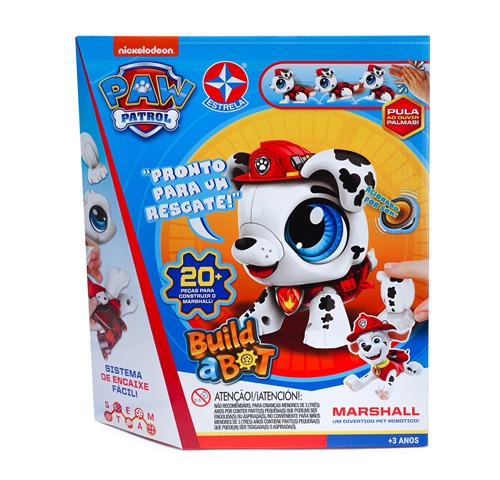 Binquedo Interativo - Build a bot - Patrulha Canina - Marshall - Estrela