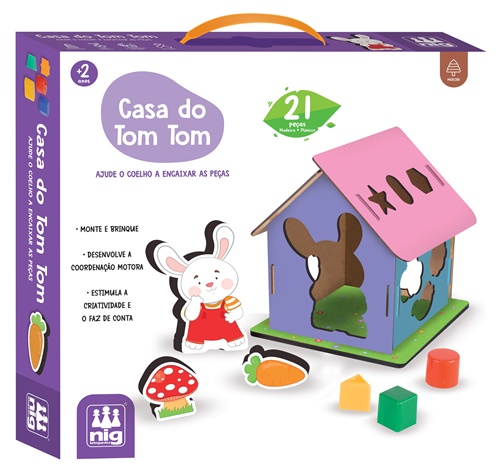 Brinquedos Montessori - Casa do Tom Tom em Madeira - Nig Brinquedos