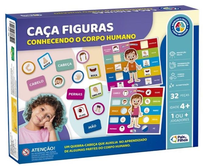 Jogo Caça Figuras Conhecendo O Corpo Humano Pais & Filhos 791901
