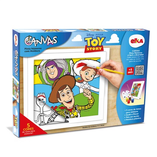 Canvas Pinta Números com Moldura - Toy Story - Elka