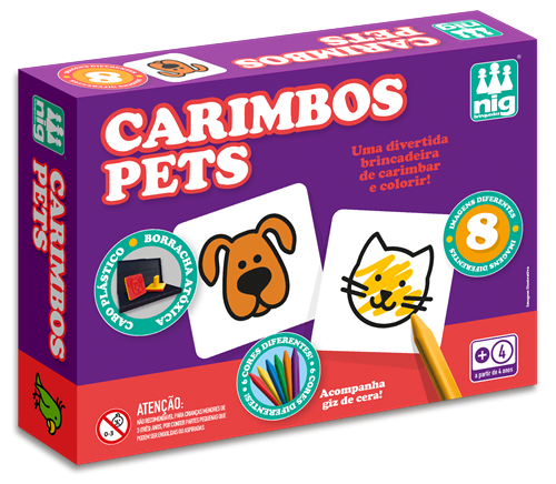 Carimbos Pets 8 Peças - Nig Brinquedos