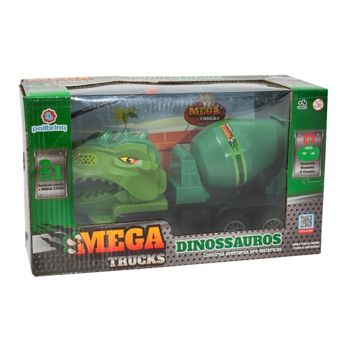 Carrinho Controle Remoto Mega Truck Dinossauro - Polibrinq