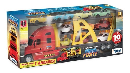 Cegonha Frota Forte com 10 Carrinhos - Homeplay