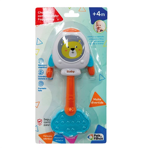 Chocalho com Mordedor Foguetinho - Pais e Filhos