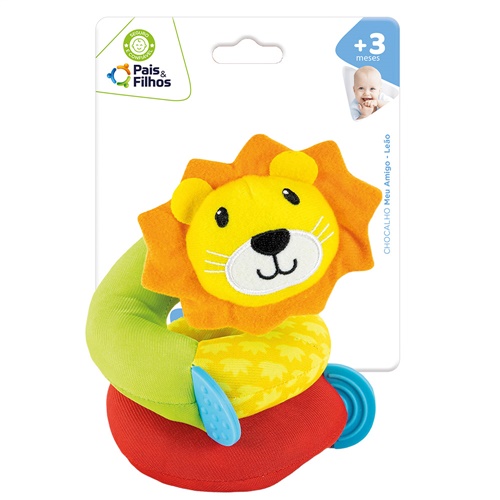 Chocalho Pelúcia Meu Amigo Leão - Pais e Filhos