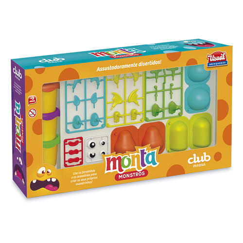 Club Massa Monta Monstros Kit - Usual Brinquedos