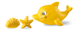 Cometa Fundo do Mar Baby Dolphin - Amarelo Caixa - Cometa
