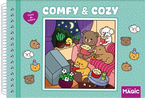 Comfy And Cozy Green - Livro de Colorir - Magic Kids