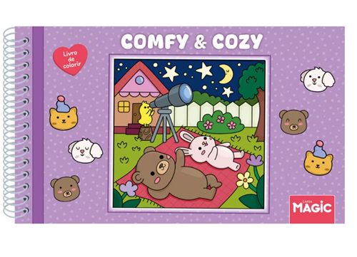 Comfy And Cozy Purple - Livro de Colorir - Magic Kids