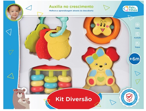 Conjunto de Chocalhos - Kit Diversão - Pais e Filhos