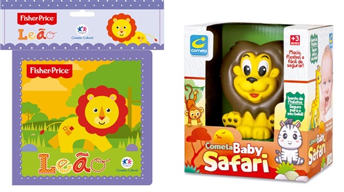 Kit Livro de Banho Fisher Price - Leão + Safari Baby Leão