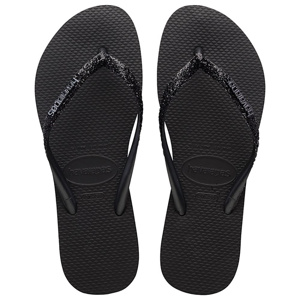 HAVAIANAS FEM. SLIM GLITTER II PRETO/CINZA DARK 33/34 | 1 PAR ...