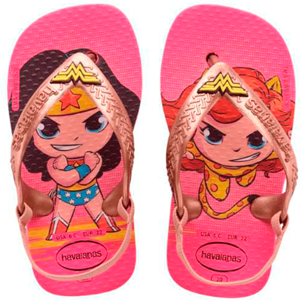 Ofertas de Sandália Havaianas New Baby Heróis nº 19, Super Homem, turquesa e vermelho | CR