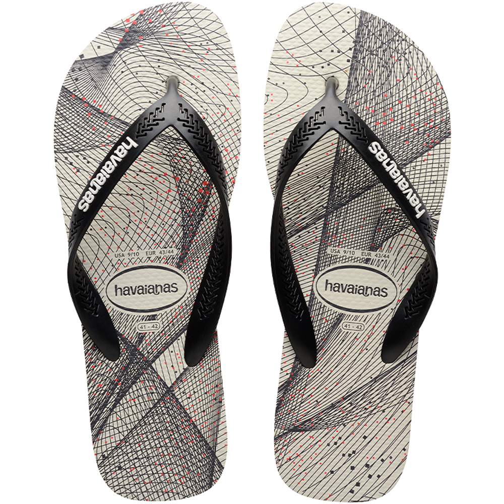 HAVAIANAS MASCULINA AERO GRAPHIC BRANCO / PRETO / BRANCO 43/44 | 1 PAR ...