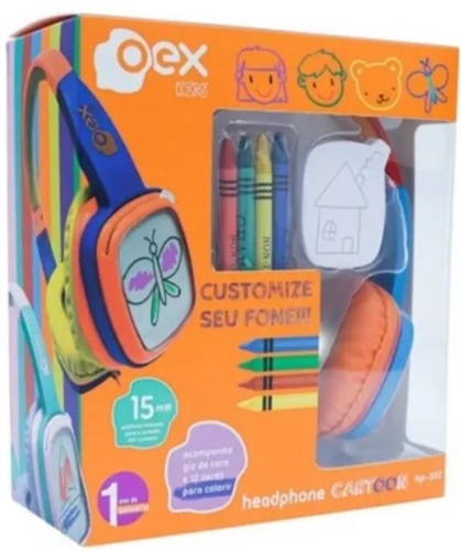 Headphone Cartoon Vermelho e Azul - OEX