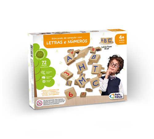 Jogo Brincando de Aprender com Letras e Números - Pais e Filhos