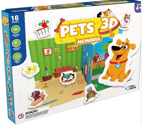 Jogo da Memória 3D - Pets - Pais e Filhos