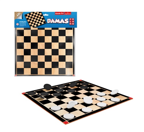 Jogo Damas Solapa Madeira - Coluna