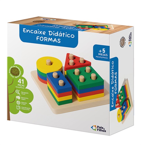 Jogo Encaixe Didático Formas - Pais e Filhos