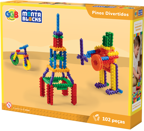 Pinos Divertidos 102 Peças - GGB Brinquedos