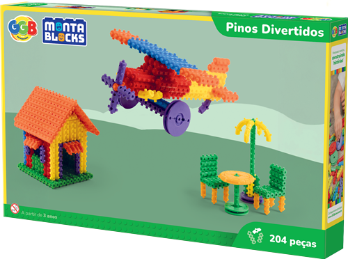 Pinos Divertidos 204 Peças - GGB Brinquedos