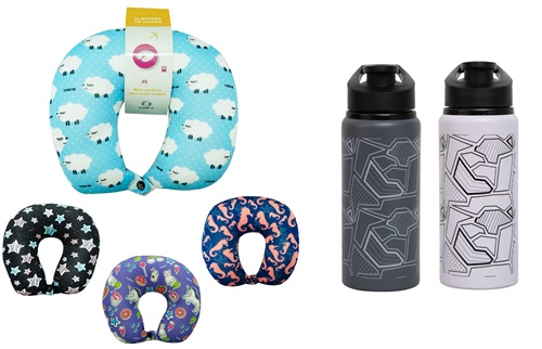 Kit Almofada de Pescoço + Squeeze Geométrico