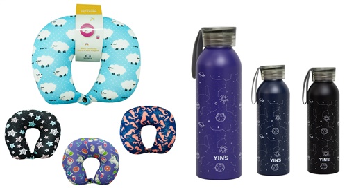 Kit Almofada de Pescoço + Garrafa Galáxia em Alumínio