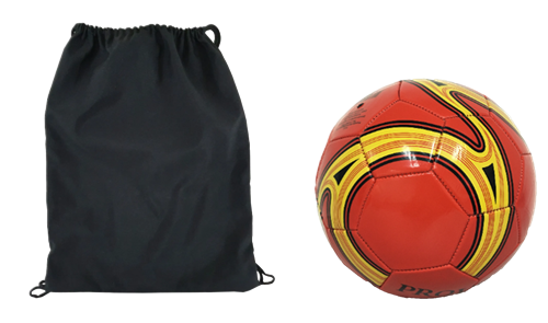Kit Bag Preta + Bola de Futebol