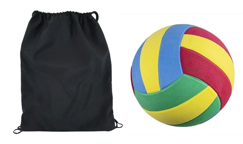 Kit Bag Preta + Bola de Volei EVA