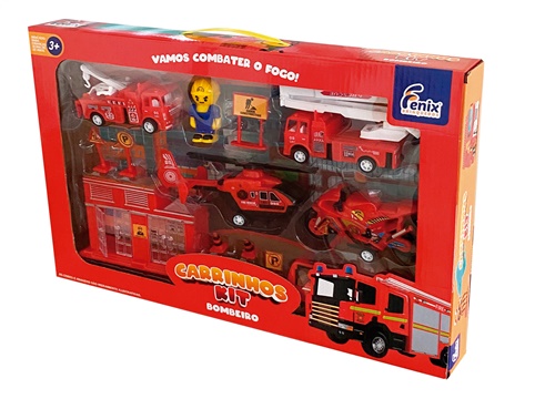 Kit Carrinhos de Bombeiro Médio - Fenix