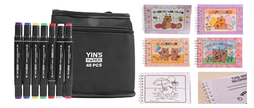 Kit Livro para Colorir Capivara + Canetinhas Twin Marker 48 Cores