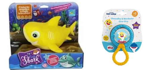 Kit Family Shark + Chocalho Baby Shark