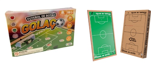 Kit Futebol De Botão Golaço + Campo de Futebol em Madeira