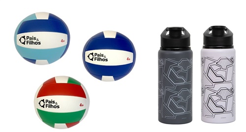 Kit Bola de Volei + Squeeze Geométrico