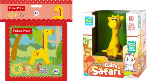 Kit Livro de Banho Fisher Price + Safari Baby - Girafa