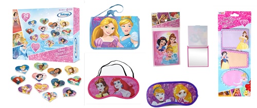 Kit Princesas Disney: Jogo da Memória + Bolsinha + Máscara de Dormir + Mini Espelho + Post-Its
