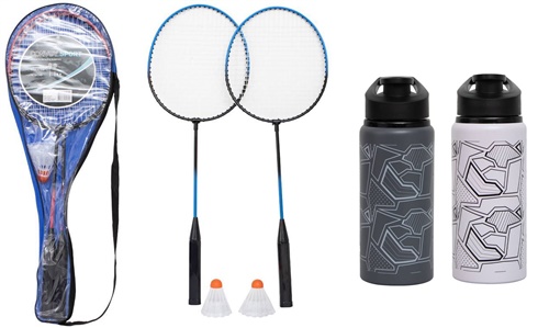 Kit Raquete Badminton + Squeeze Geométrico