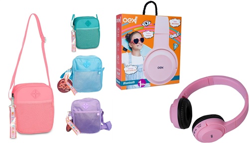 Kit Shoulder Bag + Headset Bluetooth Rosa