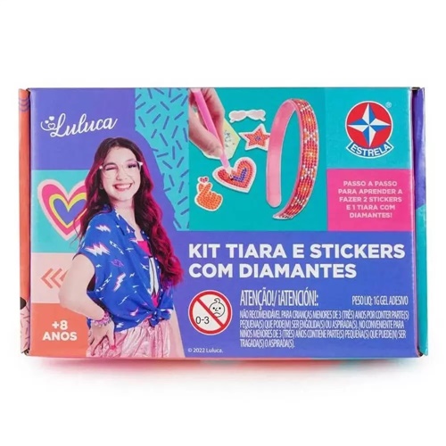 Kit Tiara e Stickers com Diamantes Luluca - Estrela